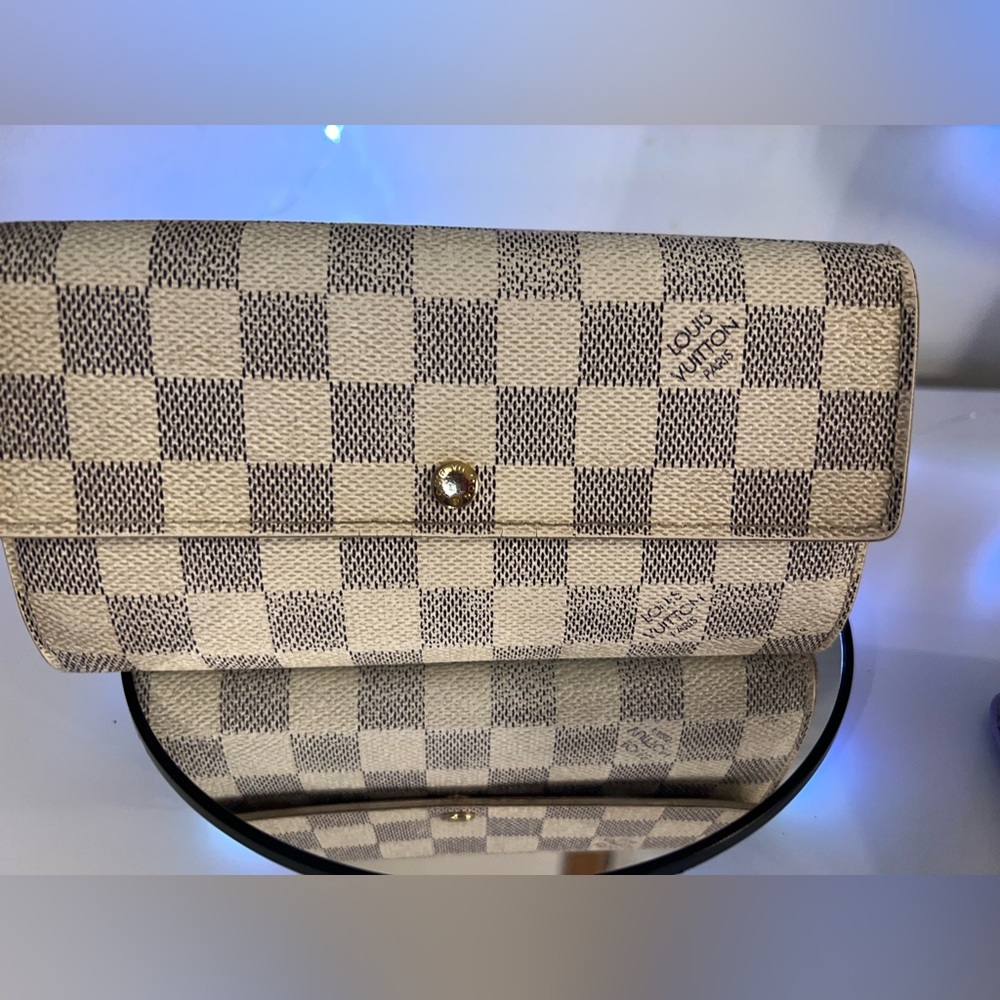 Louis Vuitton Damier Azure long wallet.
